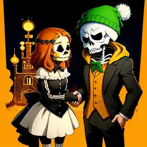 Cookie run Kingdom gingerbrave shaking hands with sans the skeleton from Undertale