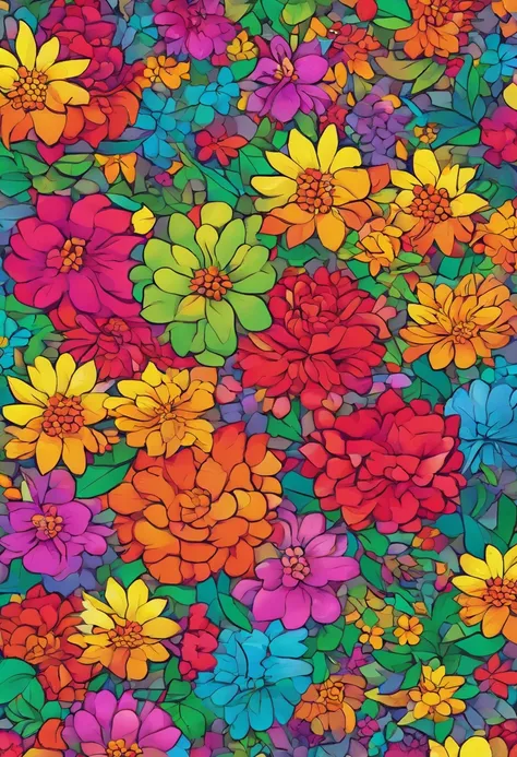 FLOWERS MOSAIC, FULL HD, hight quality