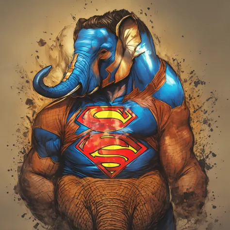 Elephant shaped like Superman --auto --s2