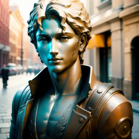 Make a named male statue with a realistic