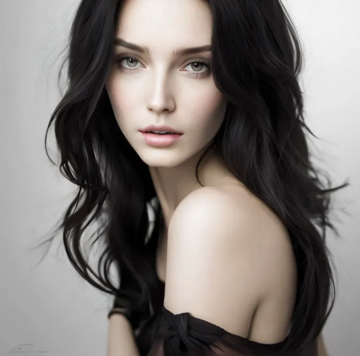 Believe me a beautiful woman with black hair, white skin