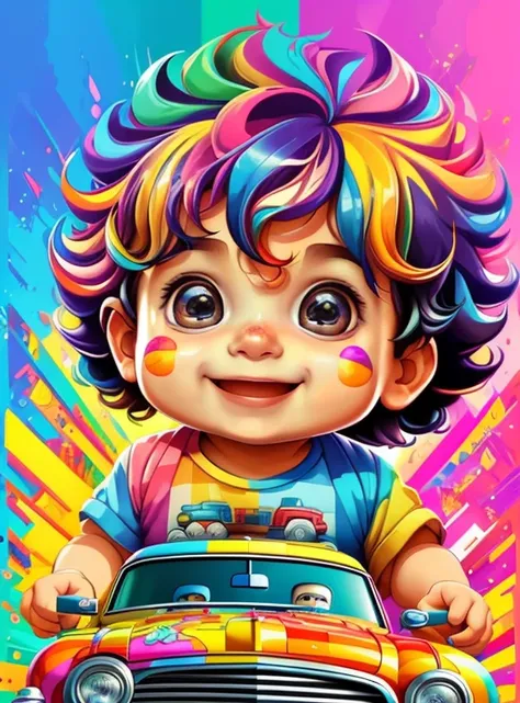 (cute baby boy smiling with cars),(melhor pose),(best angle), (better expression), Eduardo Kobra acolchoamento ,multidimensional geometric wall PORTRAIT, arte, Chibi,
Yang08k, lindo, Colouring,
Primary works, qualidade superior, melhor qualidade, Arte Ofic...