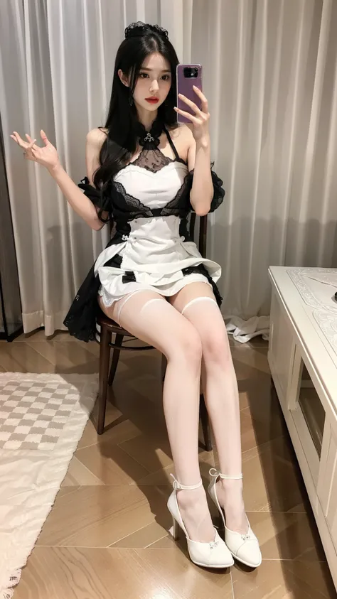 Imperial sister，A detailed eye，Detailed faces，mature face，Ripe body，Tall figure，alluring figure，legs long，4K，k hd，fleshy feeling，White translucent lace，Fair and plump figure，Nice face，Cherry small mouth，beautiful and delicious（3D royal sister）