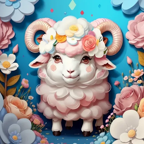 ) ((((cute baby sheep with flowers) ((Mikey)) - Criador: Walt Disney2023) ), ,, ( Walt Disney acolchoamento ,multidimensional geometric wall PORTRAIT, arte, Chibi,
Yang08k, lindo, Colouring,Rose
Primary works, qualidade superior, melhor qualidade, Arte Ofi...