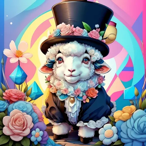 ) ((((cute baby sheep with a top hat and flowers) ((Mikey)) - Criador: Walt Disney2023) ), ,, ( Walt Disney acolchoamento ,multidimensional geometric wall PORTRAIT, arte, Chibi,
Yang08k, lindo, Colouring,Rose
Primary works, qualidade superior, melhor quali...