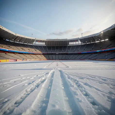 A stadium made of ice and snow