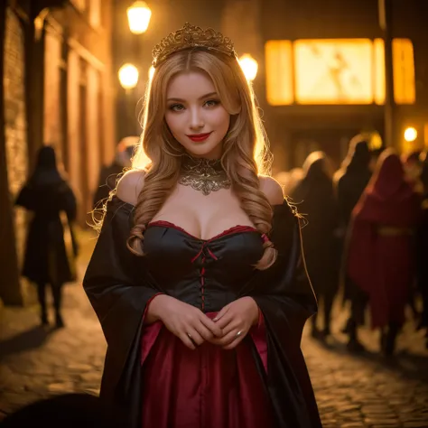 ((top-quality、masutepiece、8K、Top image quality、Highly complex and detailed depictions))、(Latvian prostitute upper body photo:1.3)、Gorgeous medieval Latvian red light district、the most luxurious prostitute costume、((The most beautiful medieval Latvian court...