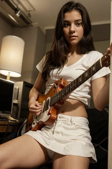 young women playing guitar