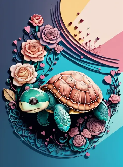 ) ((((cute turtle with flowers and hearts) ((Mikey)) - Criador: Walt Disney2023) ), ,, ( Walt Disney acolchoamento ,multidimensional geometric wall PORTRAIT, arte, Chibi,
Yang08k, lindo, Colouring,Rose
Primary works, qualidade superior, melhor qualidade, A...