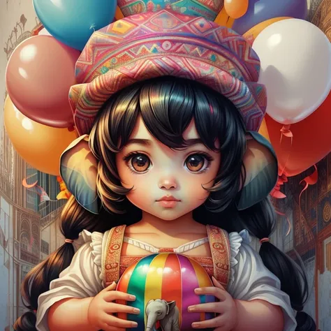 ((|) (cute baby elephant with hat and ballons) stylized identical to 1940 |)), acolchoamento ,multidimensional geometric wall PORTRAIT, arte, Chibi,
Yang016K, lindo,(( cor vermelha predominante, rosa e branco))
Primary works, qualidade superior, melhor qua...