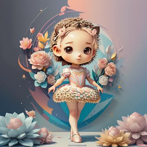 ) ((((cute baby hedgehog with a ballet dancer dress and flowers) ((Mikey)) - Criador: Walt Disney2023) ), ,, ( Walt Disney acolchoamento ,multidimensional geometric wall PORTRAIT, arte, Chibi,
Yang08k, lindo, Colouring,Rose
Primary works, qualidade superio...