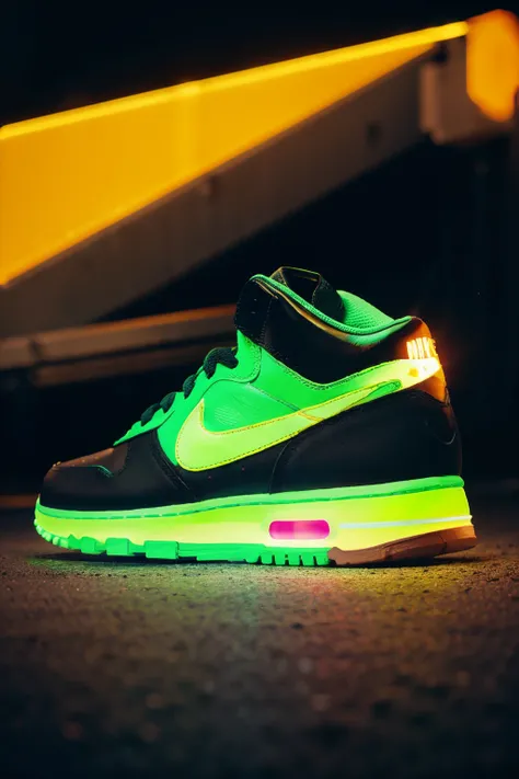 nike shoes, neon, backlight, uhd, 8k, high quality