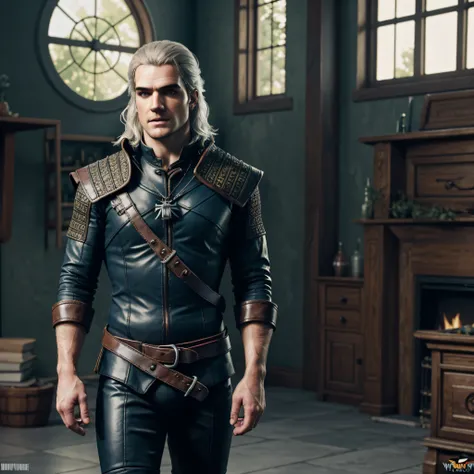 Henry_Cavill as The_Witcher Geralt_de_Rivia chef-d&#39 Van_Gogh Masterpiece ultra UnrealEngine5 Cinematic Kingdom deep path castle equirectangular Urban meticulously intricate ultra_high-details ultra_high-res ultra pro-Photorealistic ultra_high-quality ul...