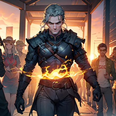 Henry_Cavill as The_Witcher Geralt_de_Rivia Urban deep path castle equirectangular Kingdom chef-d' Van_Gogh Masterpiece ultra UnrealEngine5 Cinematic Lighting meticulously intricate ultra_high-details ultra_high-res ultra pro-Photorealistic ultra_high-q...