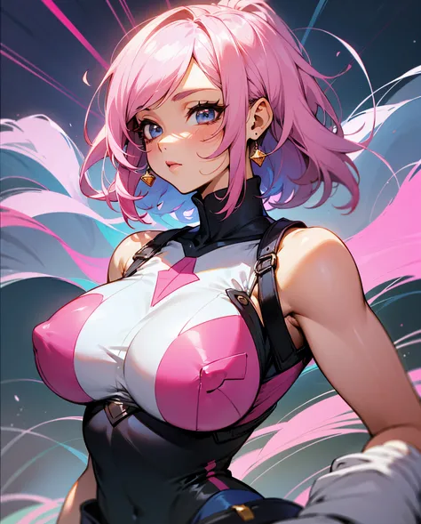 giant woman with pink hair she is bigger than a continent she has no muscles her face is cute she looks like an anime character --auto --s2