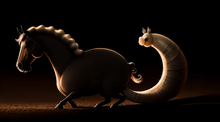 A snail with a horses head