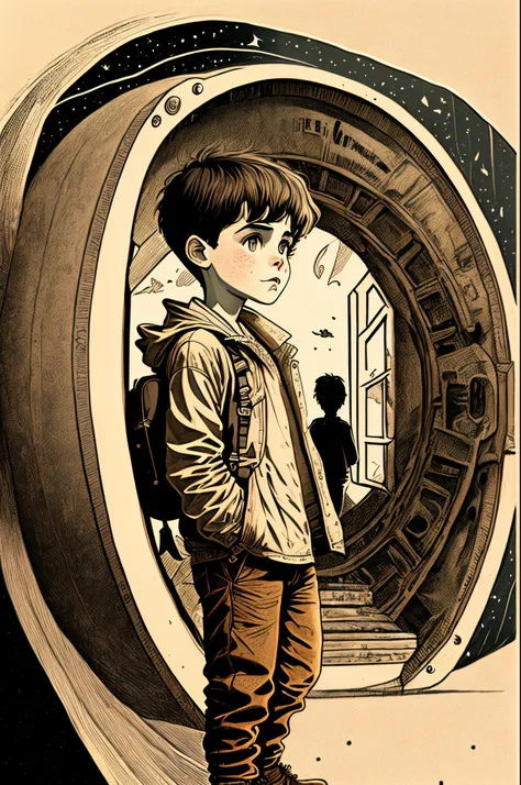 Illustration for a film about a boy, who traveled in time