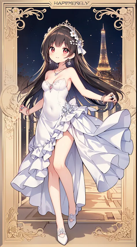 ((masterpiece quality)), (1 girl), Nardack lora, honeymoon in paris, (gentle housewife, small girl, full body, depth of view, petite and short figure girl, cute and little girl, perfect woman, medium cleavage, mature aura:1.5), (masterpiece, best quality, ...