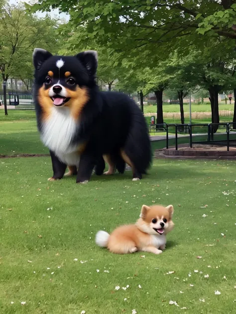 Pomeranian, a park