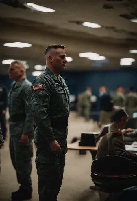 U.S. Air Force base operations center receives emergency call、Air Force officers were walking around with nervous looks on their faces..、Those who pray to God、person who starts crying、uproar、