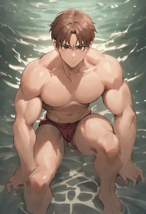 Muscle lifeguard，Chris Redfield，He was top-naked，Wear sexy white briefs：1.2，mesmerizing eyes，Tall and burly，musculous，Tall, Burly and strong， Extremely detailed depiction of faces，Exquisite facial features，super gain and cool， commission for high resolutio...