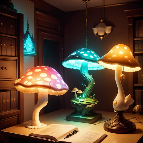 Fantasy Room, mushroom-shaped desk lamp, Luminous mushrooms