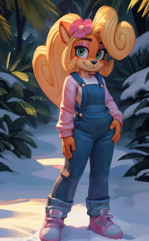 [Coco bandicoot], [Uploaded to e621.net; (Pixelsketcher), (wamudraws)], ((masterpiece)), ((HD)), ((solo portrait)), ((full body)), ((front view)), ((furry; anthro)), ((detailed fur)), ((detailed shading)), ((beautiful render art)), ((back view)), ((feet vi...