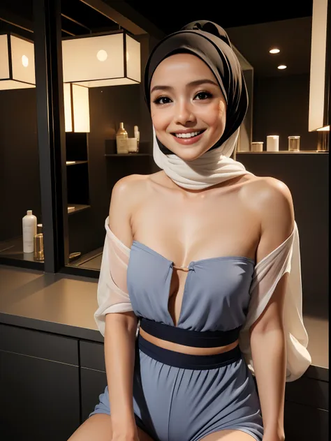 hijab malay girl, masutepiece, high quality, uhd 32k, realistic face, realistic skin feeling , a japanese lady, 8 years old, lit...