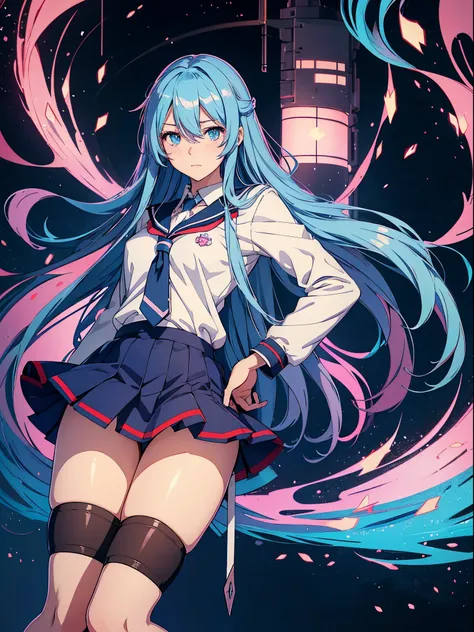 anime girl with long hair and blue eyes in a school uniform, anime visual of a cute girl, beautiful anime high school girl, kantai collection style, anime moe artstyle, anime best girl, smooth anime cg art, (anime girl), cute anime girl, an anime girl, gap...