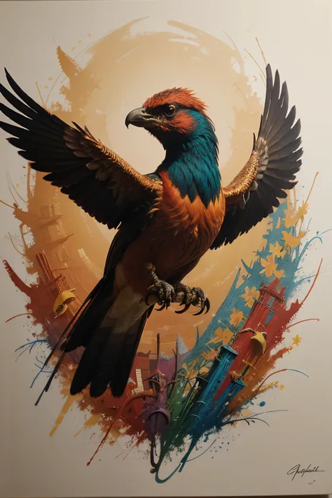 Bird bird phoenix colorful painting