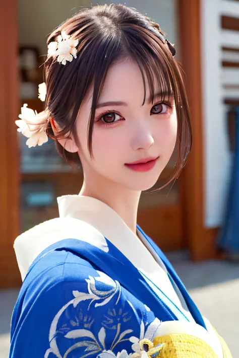 (8k, RAW photo, best quality, highres:1.2), (realistic, photo-realistic:1.5),  1girl, solo , pale skin,   beautiful face,  cute, extremely detailed eyes, cherry heart-shaped lips, upper body,  kimono,