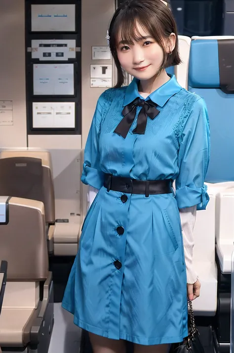 8k,an ultra-high picture quality,ultra-quality,hight resolution,​masterpiece:1.5,flight attendant standing on an airplane,front ...