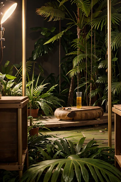 create a jungle background for product photography , hyper realistic