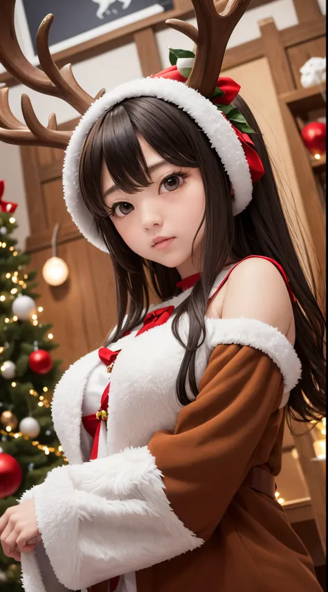 She is a reindeer beastkin。beautiful countenance、