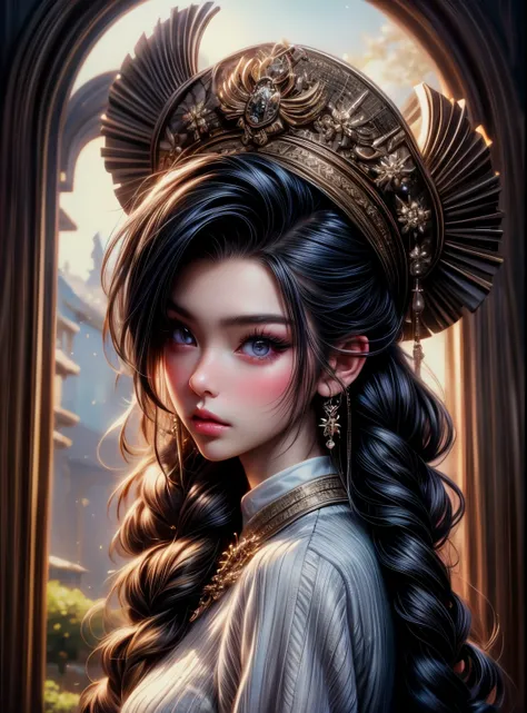 Un primer plano de una mujer con cabello largo y negro con un vestido blanco, ulzzang, maquillaje popular de Corea del Sur, Modelo IG | Artgerm, Chica coreana, Yanjun Chengt, inspirado por Yanjun Cheng, maquillaje coreano popular, Retrato Jisoo Blackpink, ...