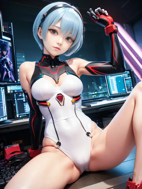 Beautiful shining light blue hair、Rei Ayanami