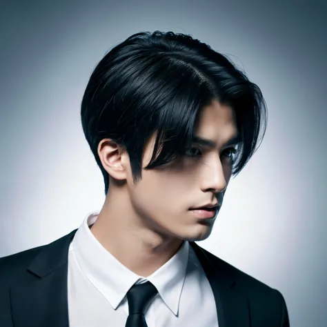 black hair handsome mash hair night view realism high resolution