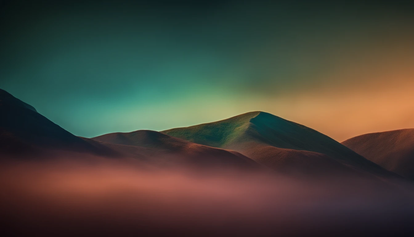 A high-resolution image of an abstract background with a gradient effect transitioning from warm tones such as orange and pink to cool tones like blue and green