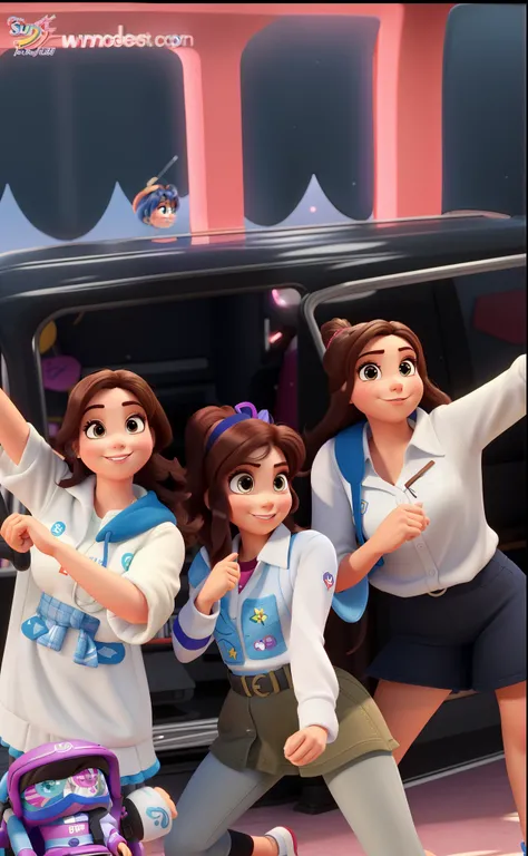 Meninas super poderosas estilo Pixar, alta qualidade, melhor qualidade