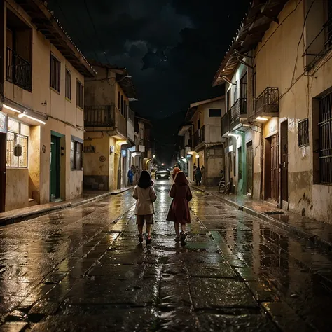 Caos , bairro de lata , lama , lightning with rain , casas de chapa, children on the street with ronaldo