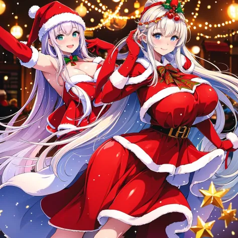 In this festive winter，A group of hot girls in Christmas dresses came to the lively streets。They are holding beautiful Christmas cakes in their hands，Start selling with a smile。These cakes have unique shapes，Rich in taste，Attracting many passers-by to stop...