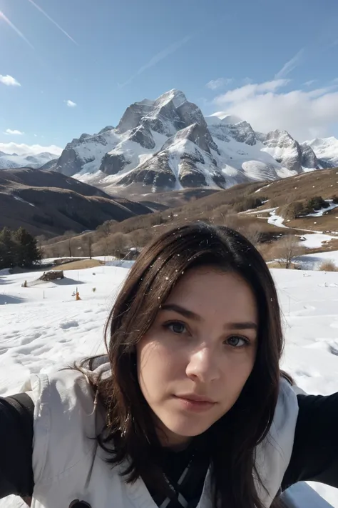 Two Vikings crossed their tors over their heads in an X shape.. Snow-capped mountains in the background.
((Best Quality)), ((Masterpiece)), (Detailed), a perfect face