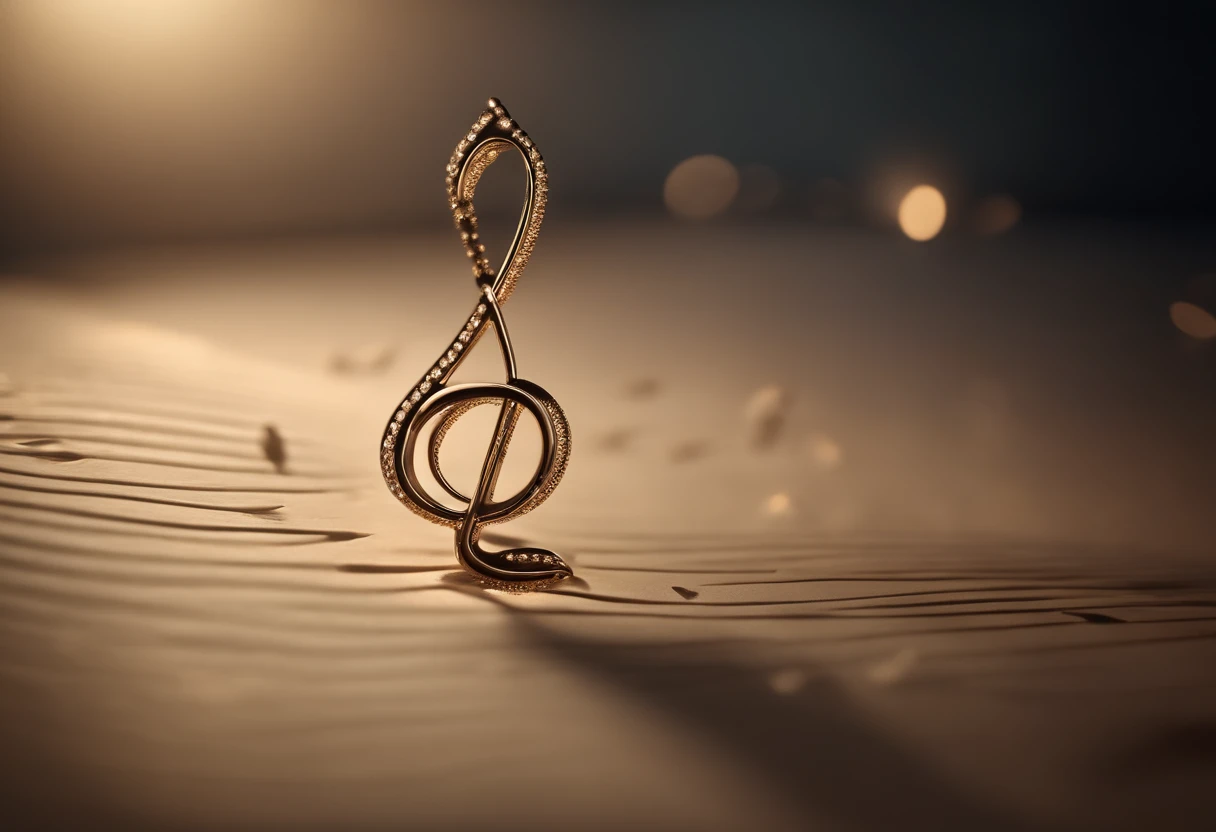 A high-resolution image of a single musical note, such as a quarter note, with intricate detailing and shading, capturing its curves and lines.