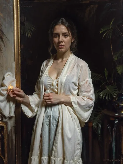 ghostlystyle, ghostdarksouls, (ghost, spirits), (ghostly hair), (oil painting), woman, medium shot, (palms pressed against canvas), ghostly body, (detailed clothes), ghost in background, spirit energy, trapped in a haunted oil painting, hyperrealism, ghost...