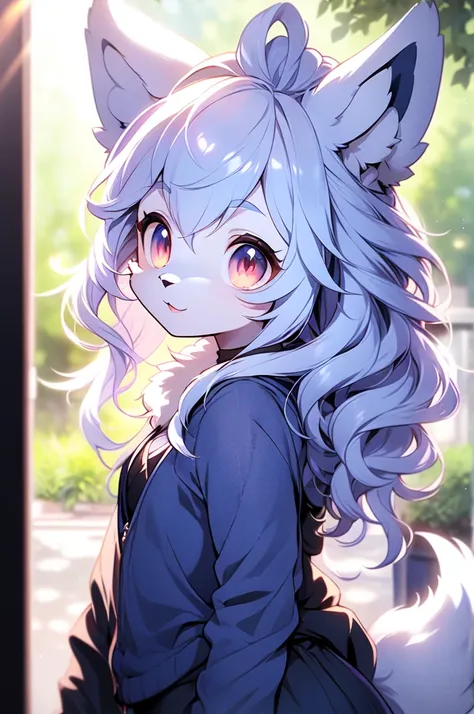 uploaded on e621,((Fumiko, I&#39;m Fujimoto, Author: TeamLab, Mikko Lagerstedt,Author: Silverfox5213)),SFW,ciberpunk, (hi res), ((Masterpiece)), ((Best Quality)),(chibi:0.3) , kemono, Furry, Wolf, animal ears, Body fur, 1women, 独奏, ((Short blue hair)), *//...