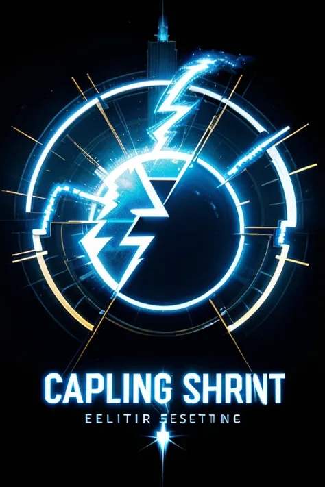 logo with a bright blue background and golden lightning in the center, representing electrical energy. Beneath the lightning, in capital letters, the name of the electrician service company in a modern, stylish font.