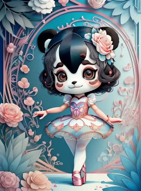 ) ((((cute baby panda with a ballet dancer dress and flowers) ((Mikey)) - Criador: Walt Disney2023) ), ,, ( Walt Disney acolchoamento ,multidimensional geometric wall PORTRAIT, arte, Chibi,
Yang08k, lindo, Colouring,Rose
Primary works, qualidade superior, ...