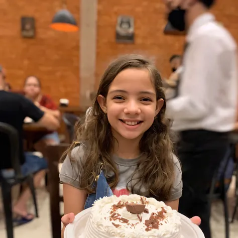 garota araafed segurando um prato com um bolo, holding a birthday cake, Isabela Moner, Directed by: Nandor Soldier, Directed by: David Ruby, cake in hand, Valentina Embaralhamento, Directed by: Sam Dillemans, happy birthday, Olivia de Bernardinis, comer bo...