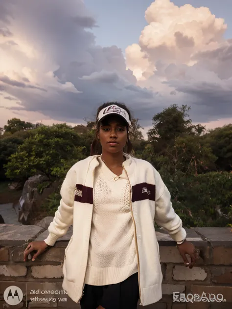 Girl wearing a cropped sweater