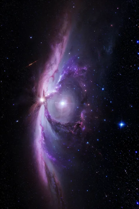 purple epic cosmic storm, com fundo de nebulosa, (hyper realistic), (master part), Interestelar, galaxy, 8k --altura 768, protetor de tela impressionante